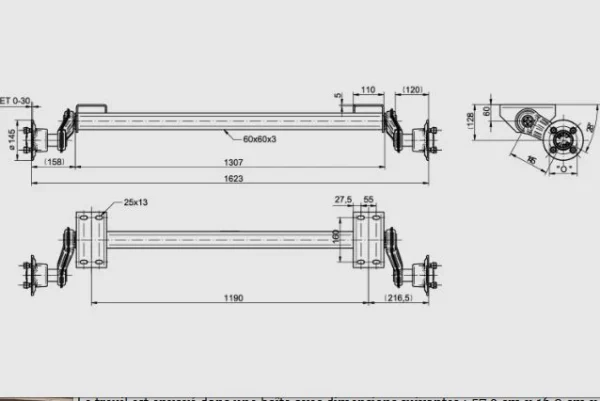 Essieu Non Freiné KNOTT VG7-L pour Remorque 750kg – Image 2