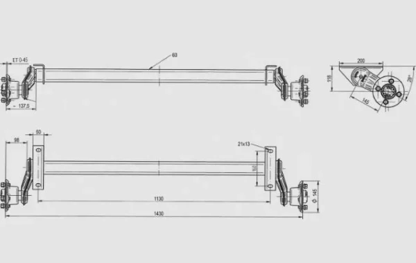 Essieu Non Freiné KNOTT VG7-L pour Remorque – 750 kg – Image 3