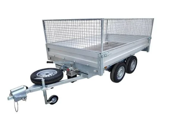 Remorque Benne Alu – 2 Essieux 750 kg, 312 x 158 cm – Pompe Électrique